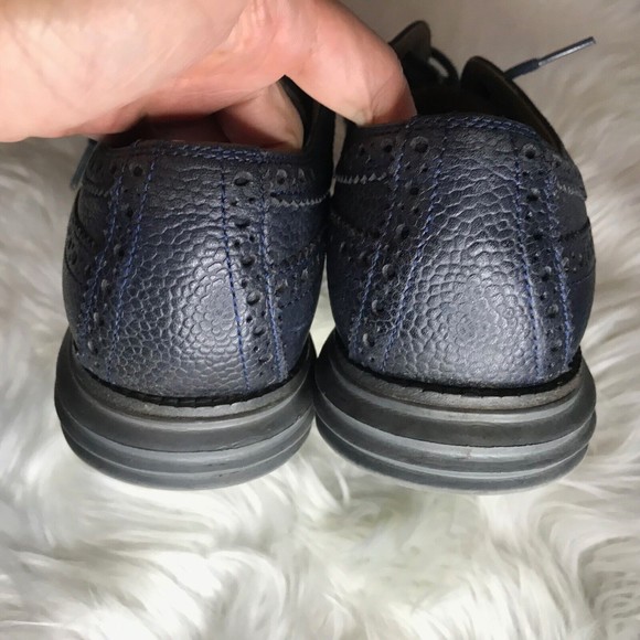 COLE HAAN Lunargrand Black Wingtip Pebble Leather Lace Up Oxfords 8M main image 6